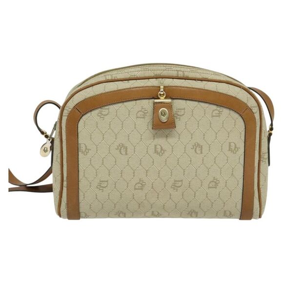 Dior Honeycomb Beige Canvas Shoulder Bag (Pre-Owned) - Picture 1 of 16